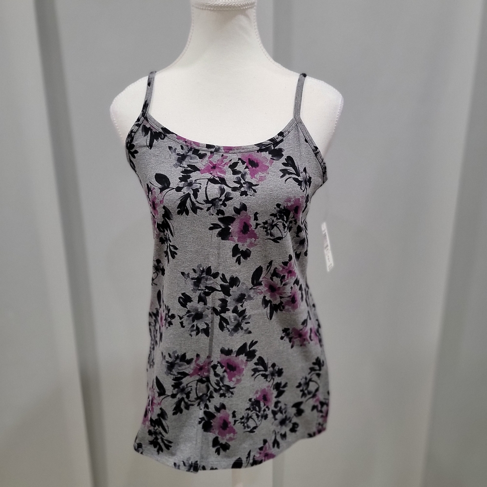 Floral Gray and Pink Women's Cami